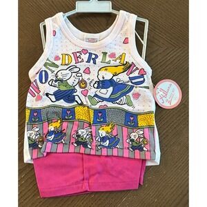 Vintage 80s/90s Allura‎ Alice In Wonderland Rabbit 2-Piece Outfit Size 12M NWT